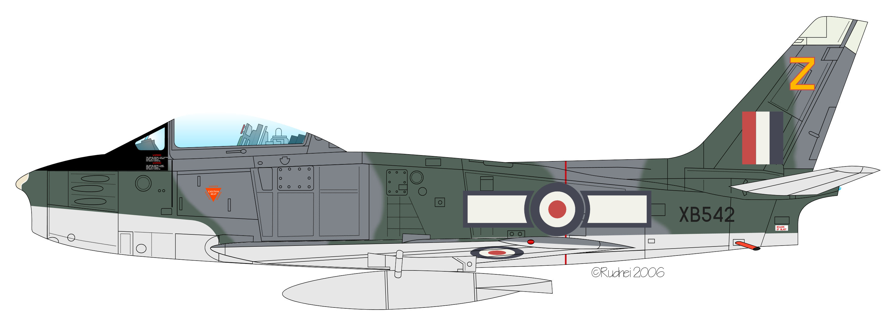 Sabre F4 XB542 66 Sqn RAF