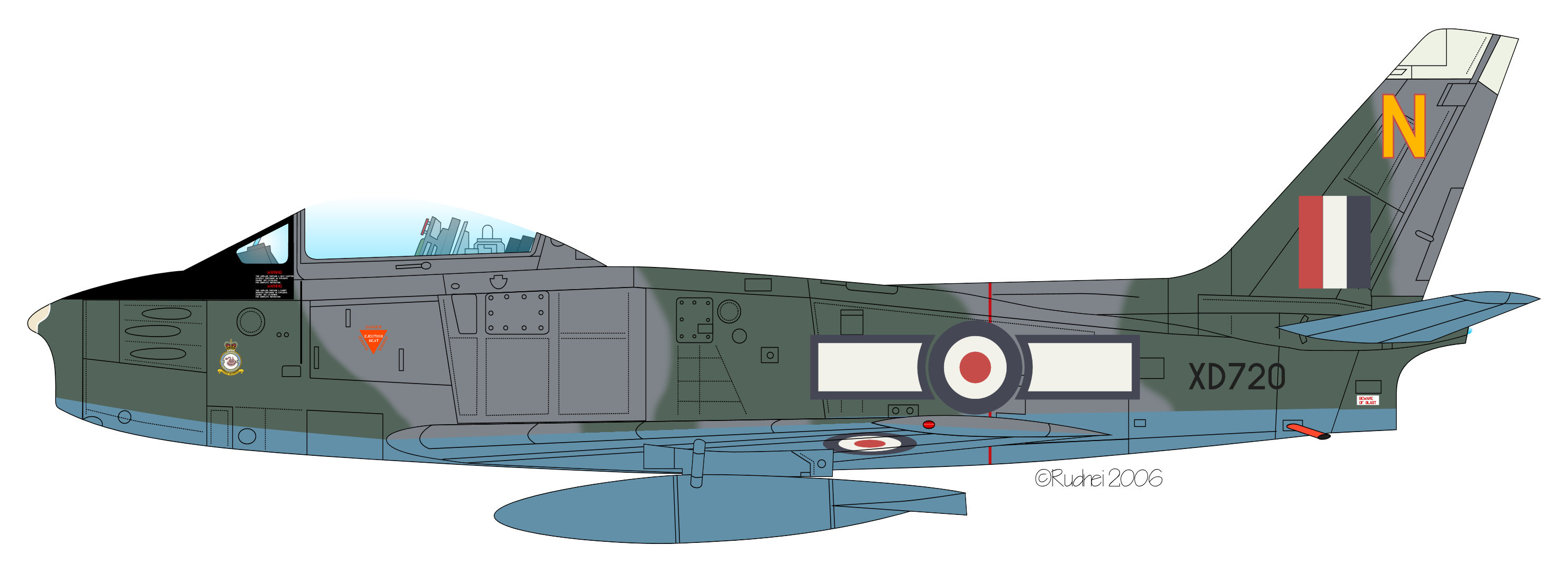 Sabre F4 XD720 66 Sqn RAF