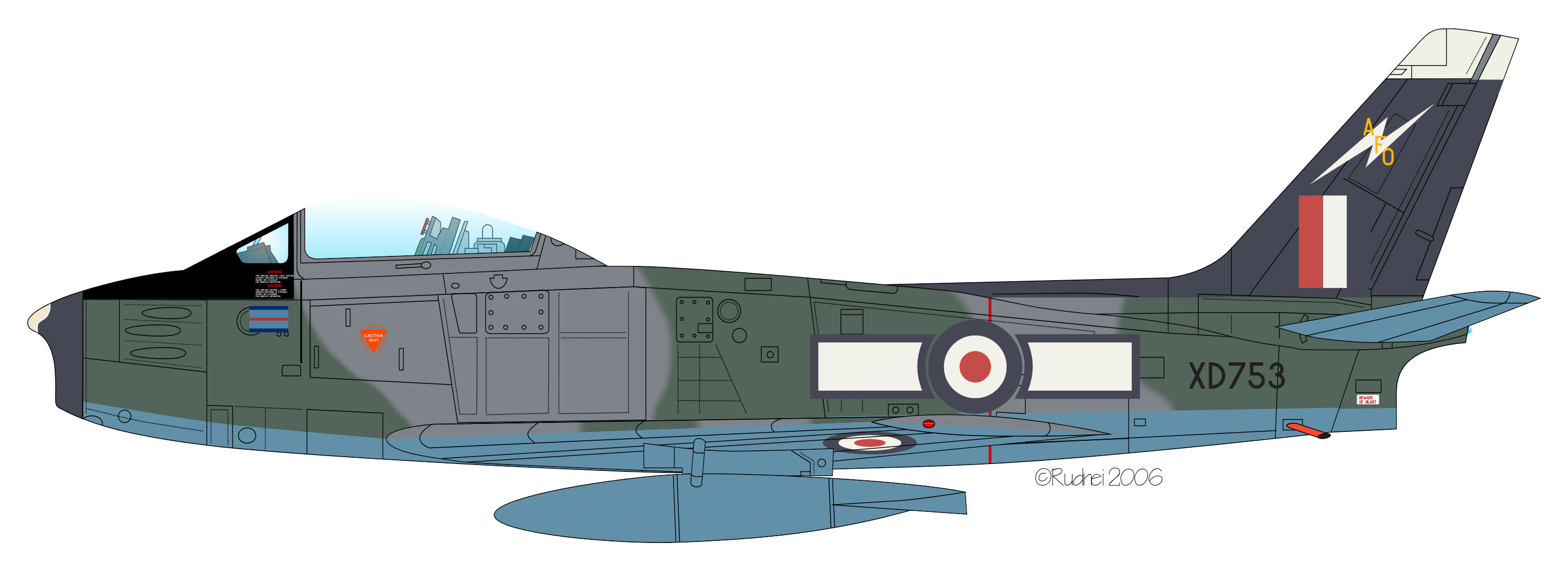 Sabre F4 XD753 66 Sqn RAF